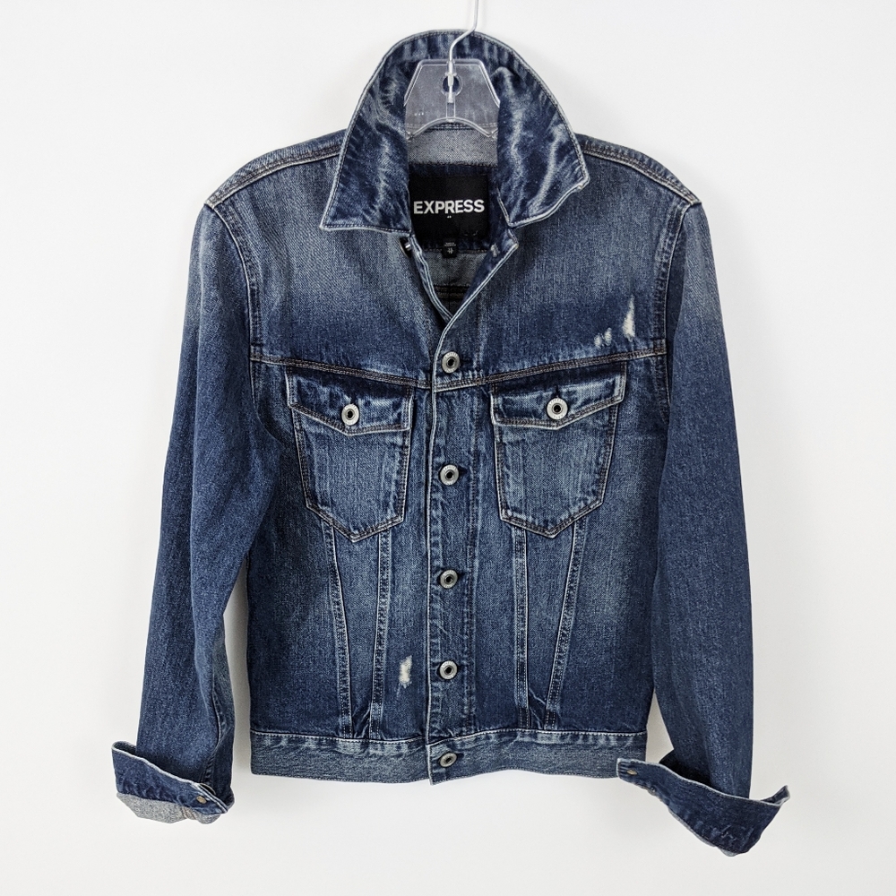 Express Denim Trucker Jacket Jeans Men's XS Blue